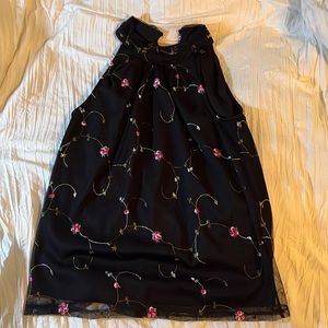 Adiva Black halter top with hand stitching